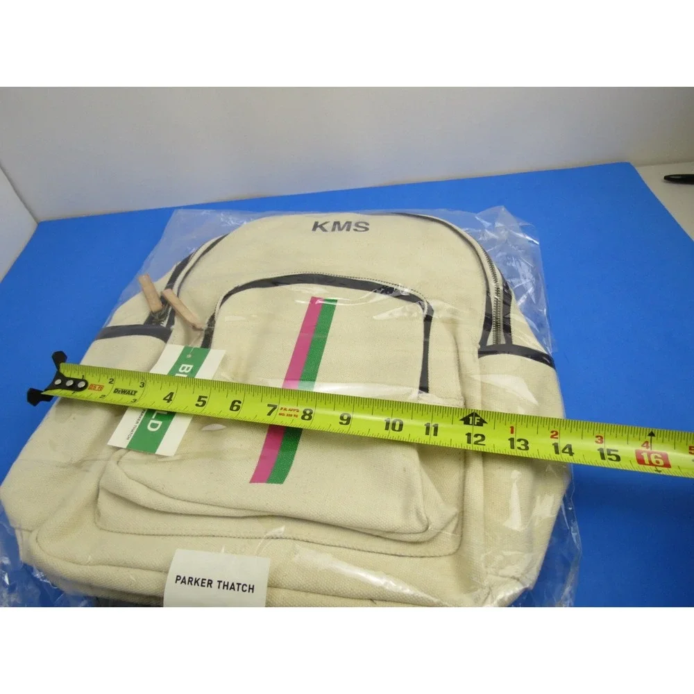 Parker Thatch Be Bold Backpack Monogram Pink Green Stripe Limited Edition KMS